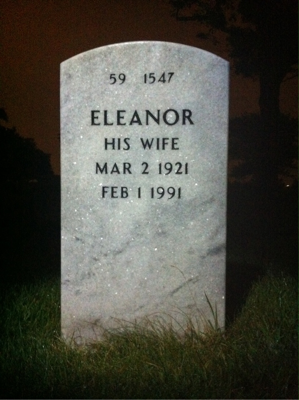 Back of headstone — George Matsko
