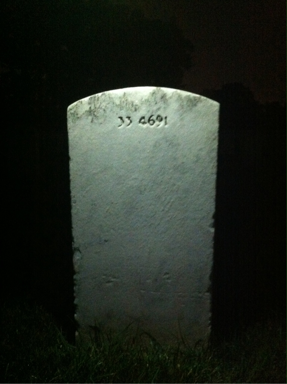 Back of headstone — William Mills