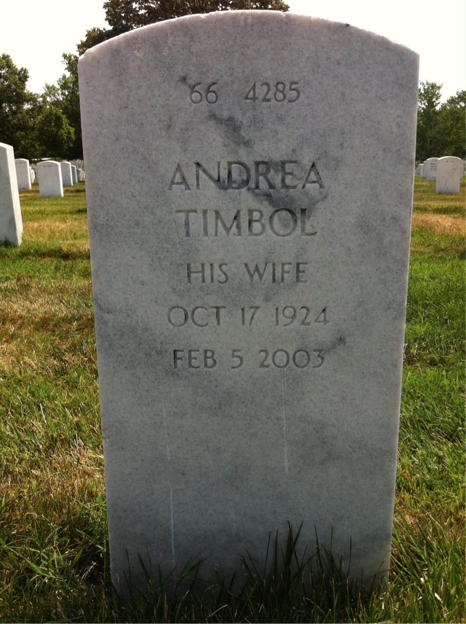 Back of headstone — Andrea Aquino