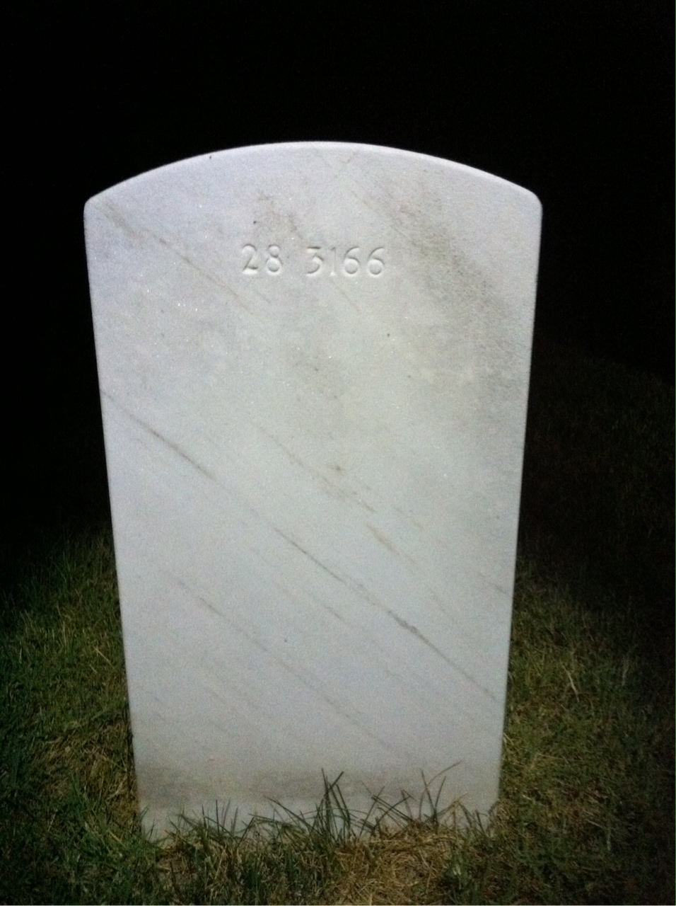 Back of headstone — Pansy Corbin
