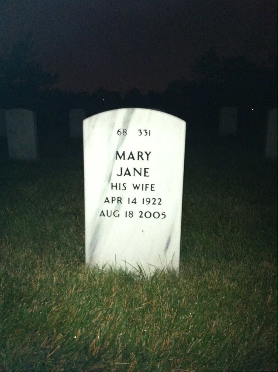 Back of headstone — John From