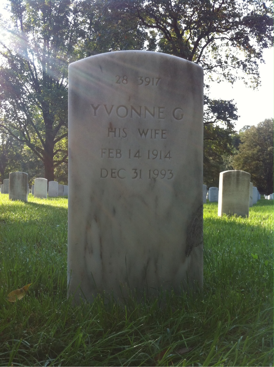 Back of headstone — Kirkpatrick Baker