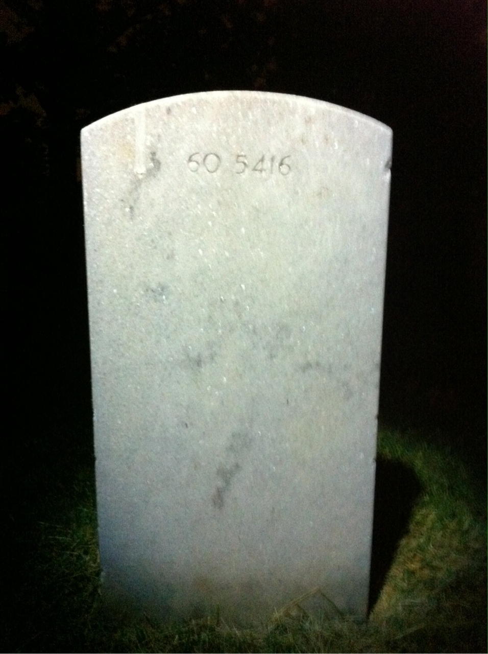Back of headstone — Willey E Geer