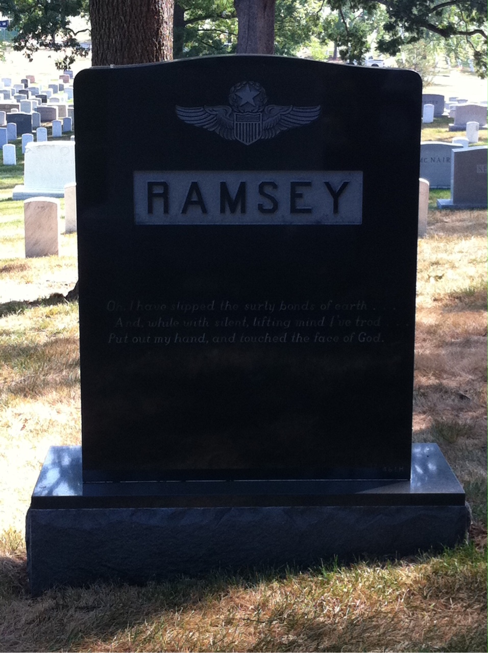 Back of headstone — Robert Ramsey