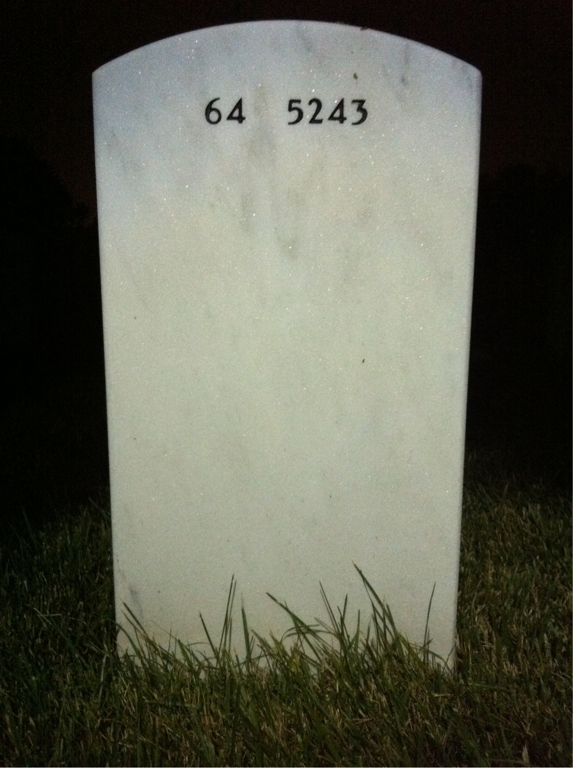Back of headstone — John Shipe