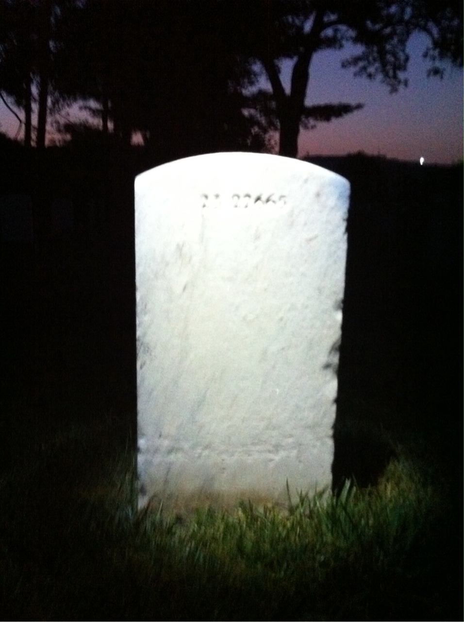 Back of headstone — Calvin Banks