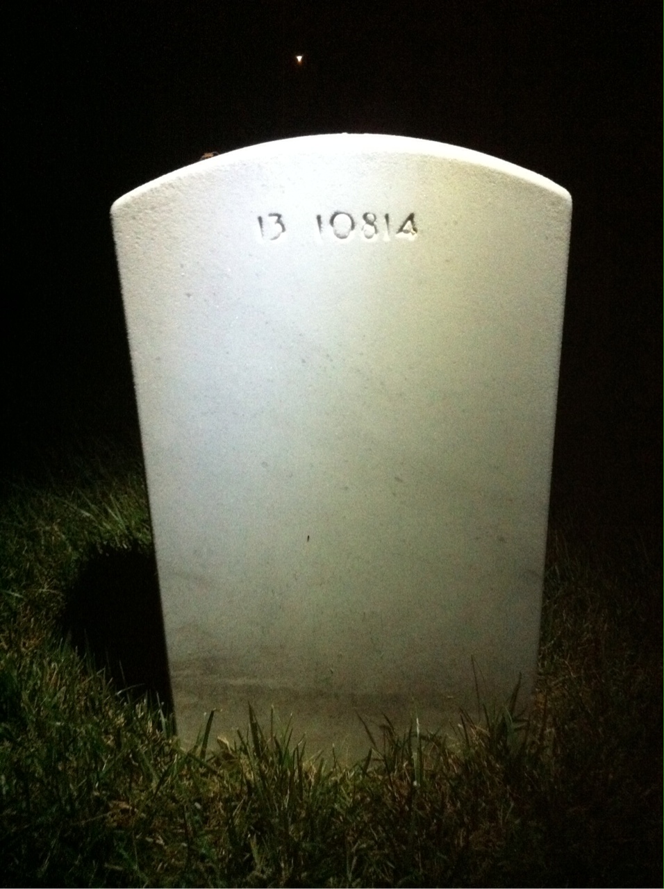 Back of headstone — William Alexander