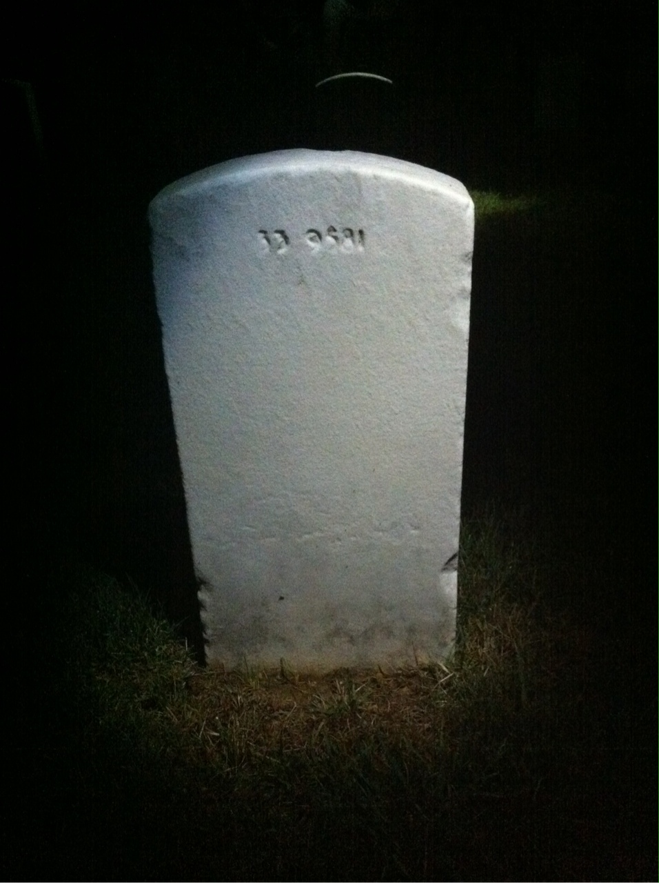 Back of headstone — William Hart