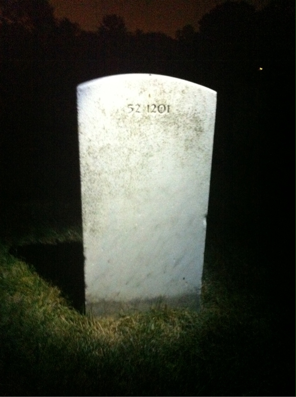 Back of headstone — John D Johnson