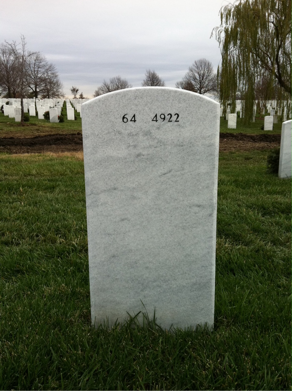 Back of headstone — Martin Shaffer