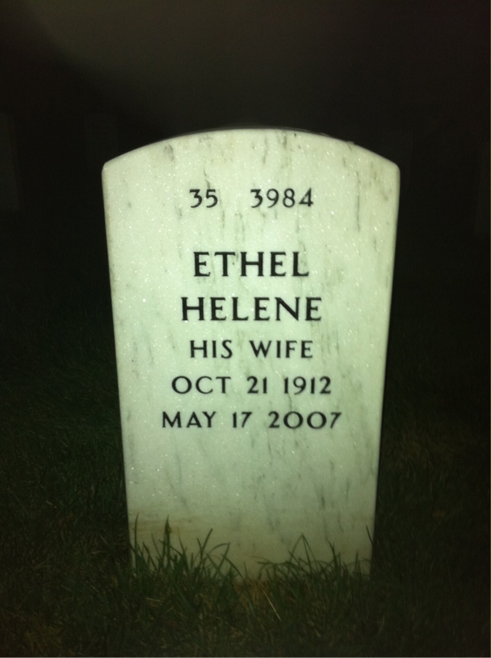 Back of headstone — Martin Bray