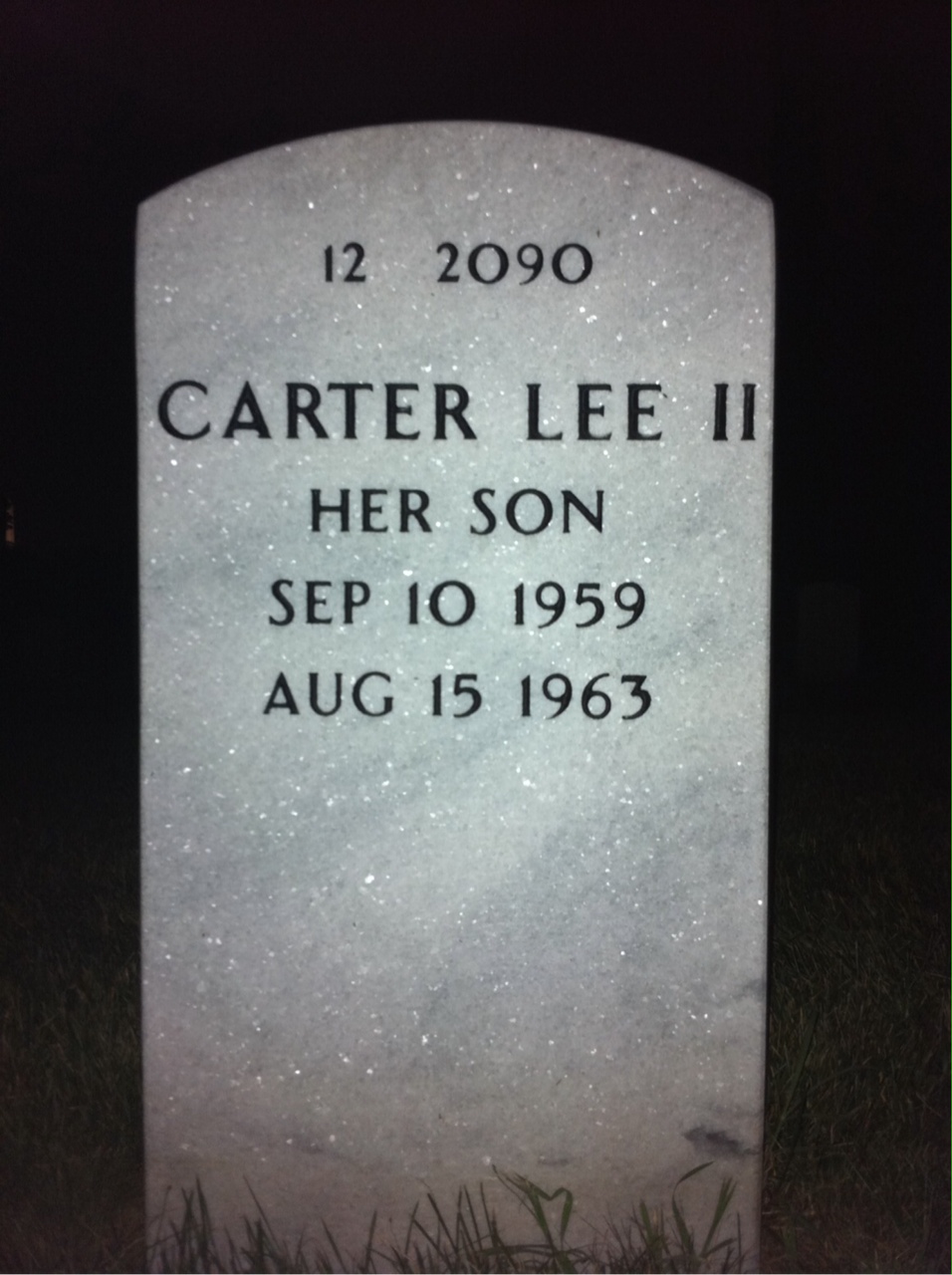 Back of headstone — Catherine St John