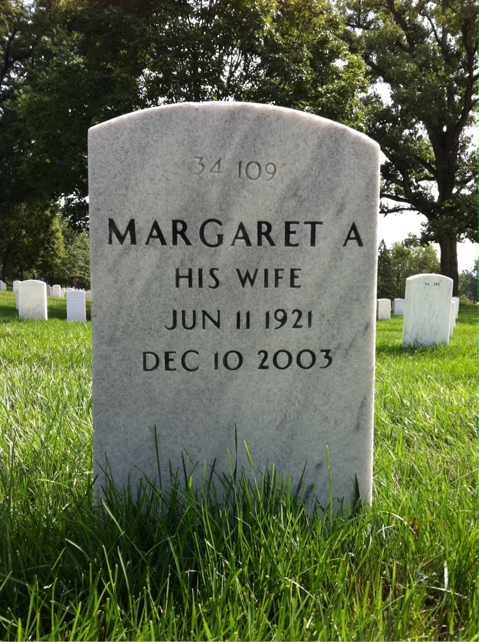 Back of headstone — George Buckley