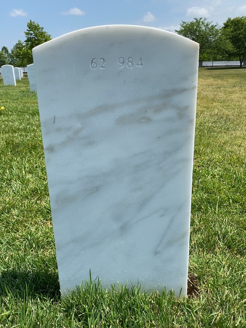 Back of headstone — Thomas Miller