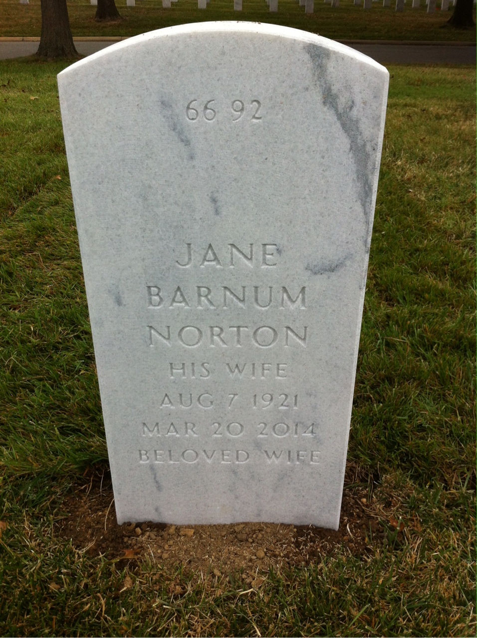 Back of headstone — Herbert Duncan