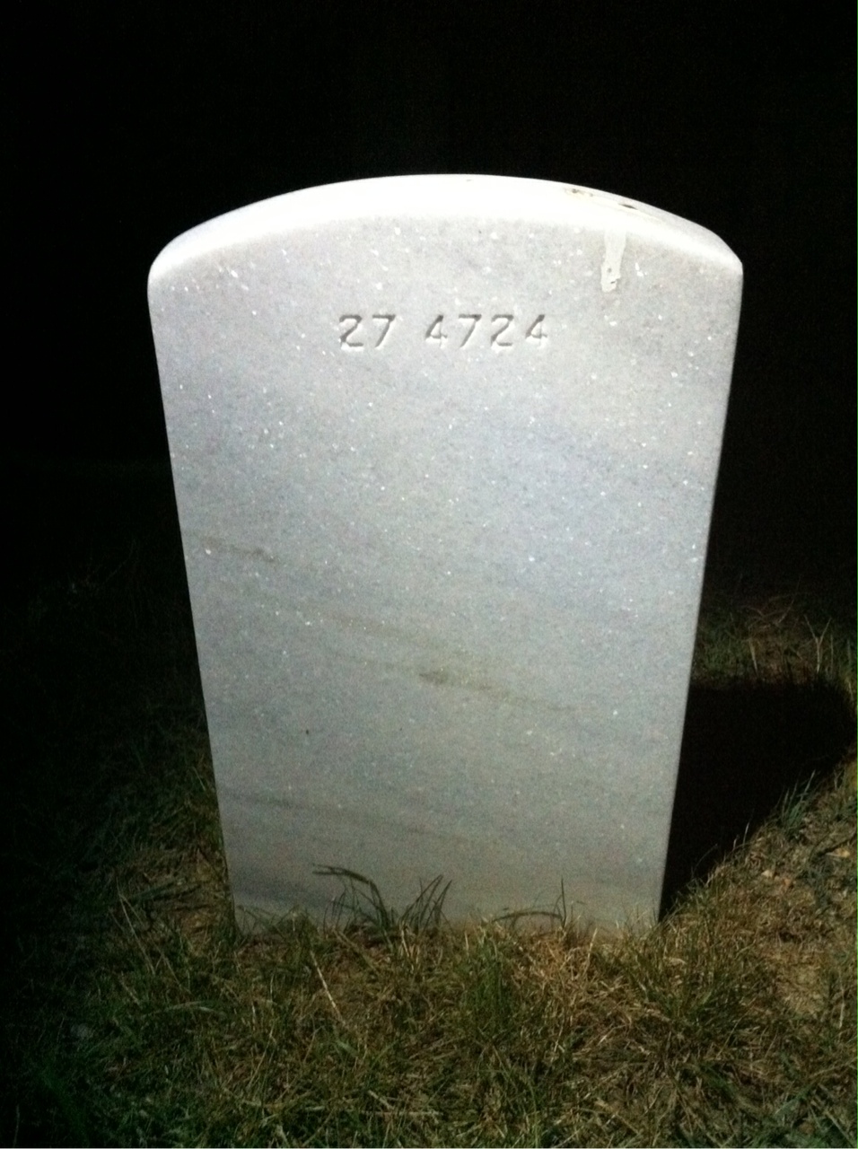 Back of headstone — Frank Able