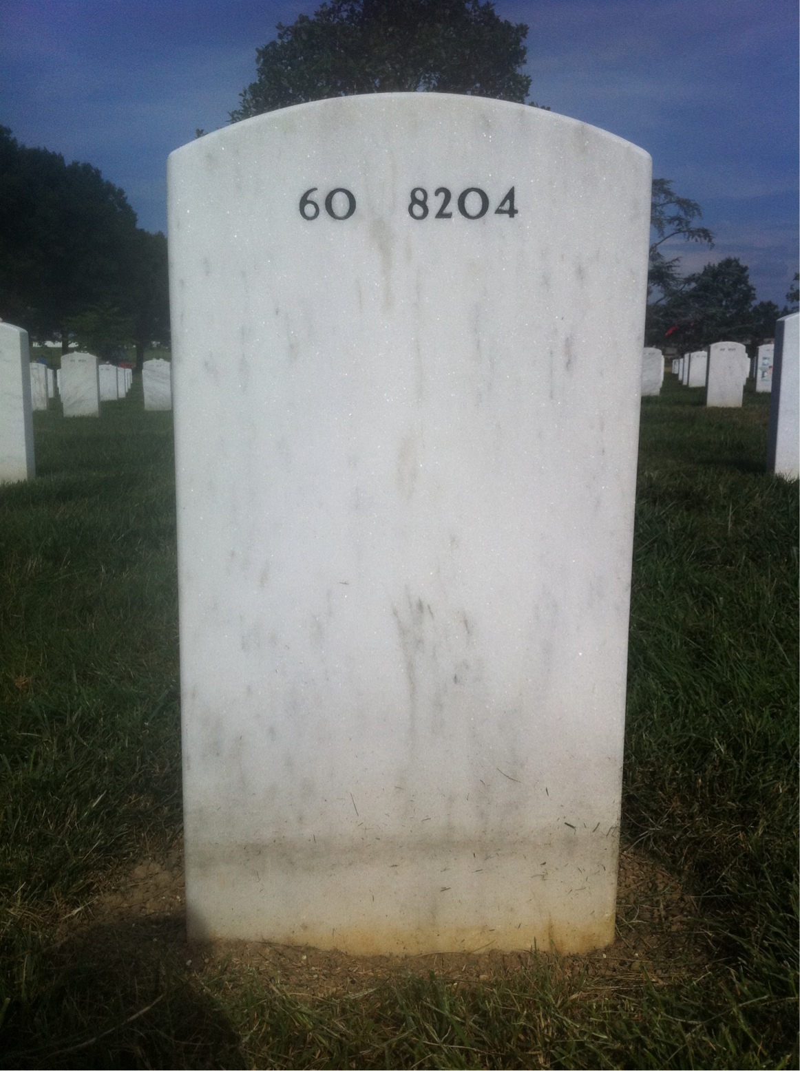 Back of headstone — Philip Johnson