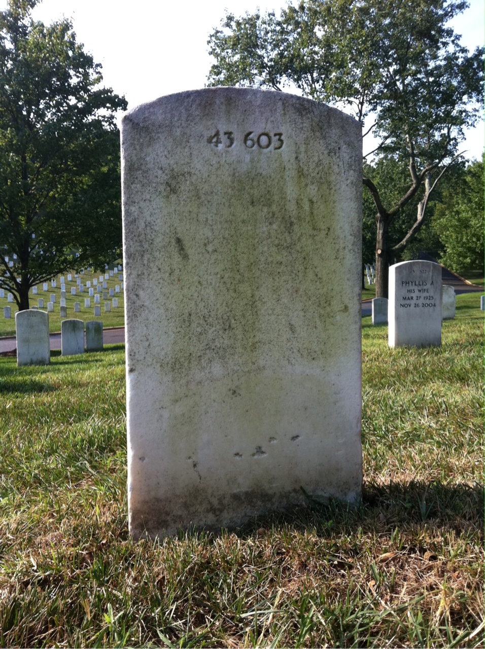 Back of headstone — Clifford Anderson