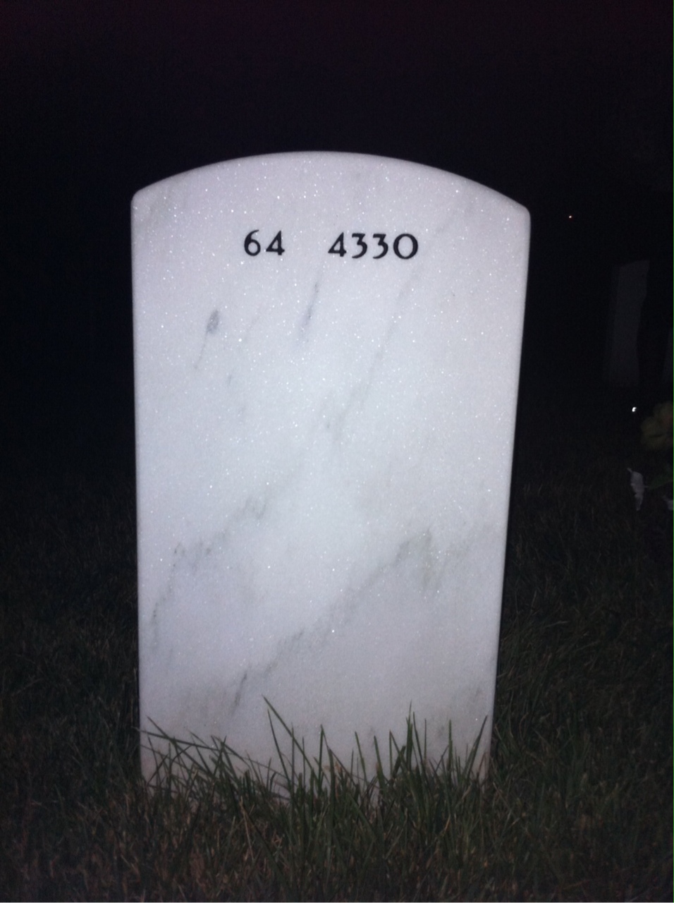 Back of headstone — Robert Peterson
