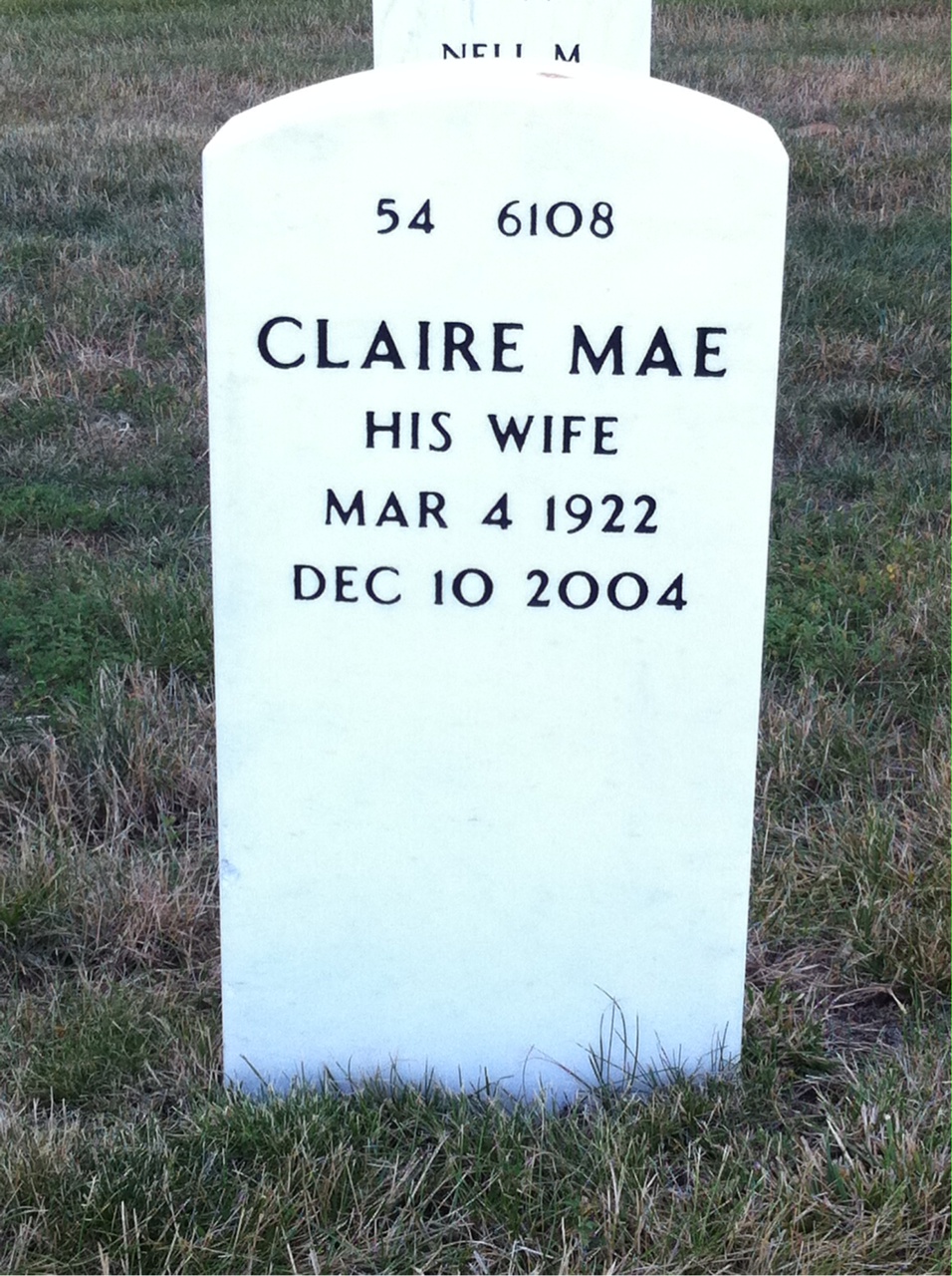 Back of headstone — Joseph Skelly