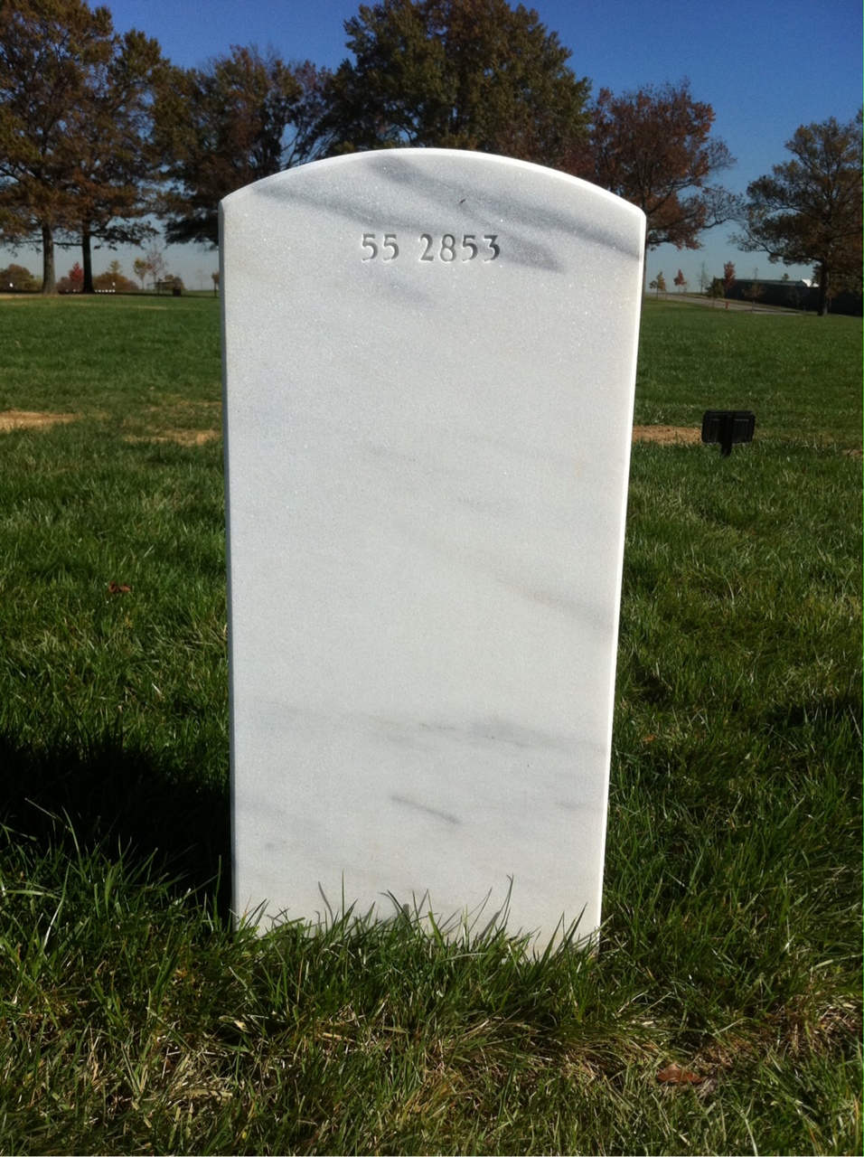 Back of headstone — Thomas James Ward