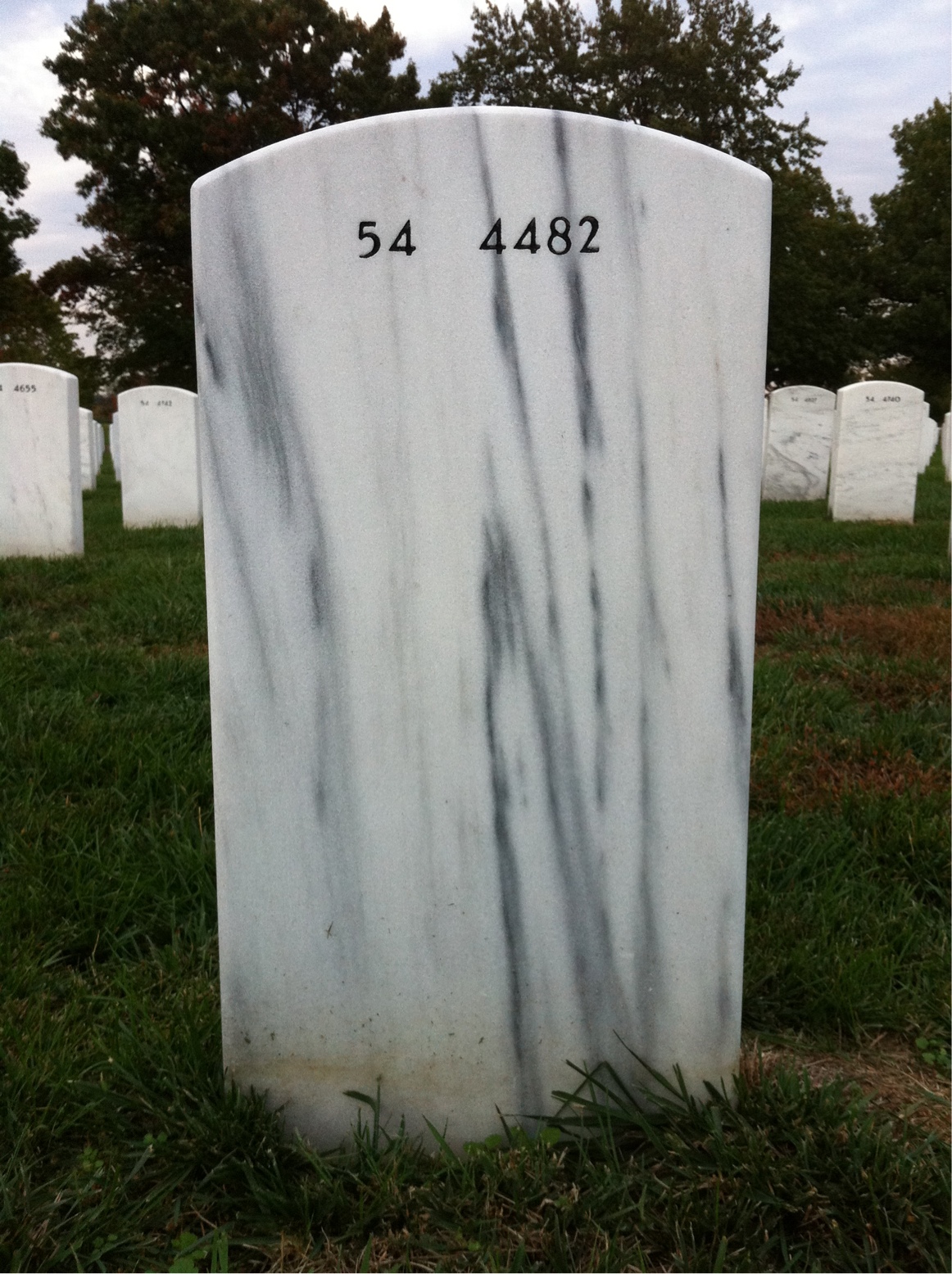 Back of headstone — Evelyn Christie