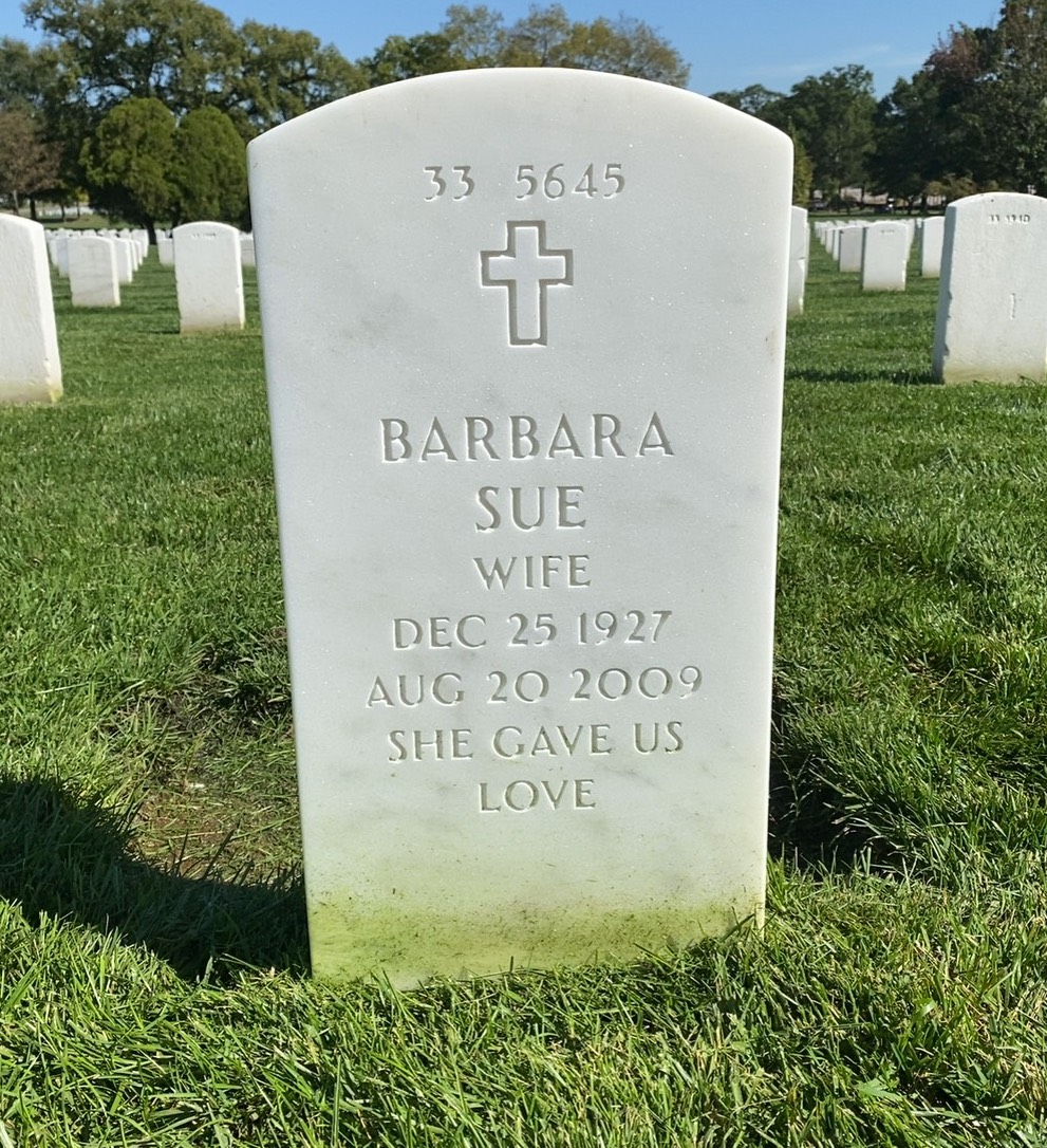 Back of headstone — Virginia Rhoads
