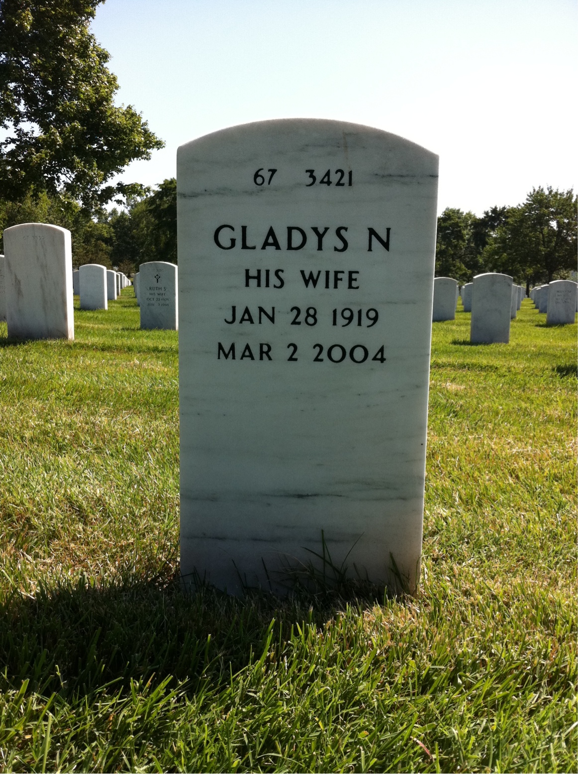 Back of headstone — Vincent Gulardo