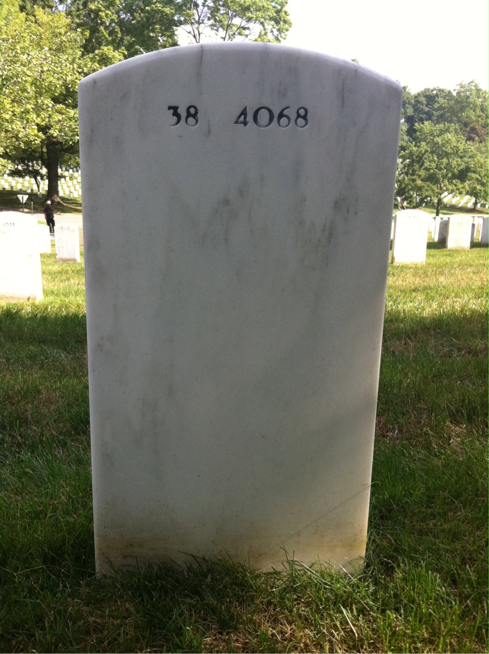 Back of headstone — Gilbert Mozingo