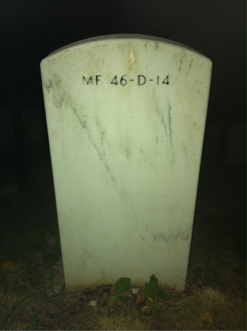 Back of headstone — John Cunningham