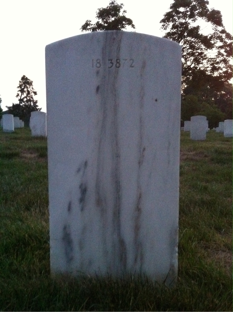 Back of headstone — John Middleton