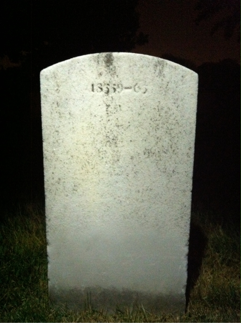 Back of headstone — William Crist