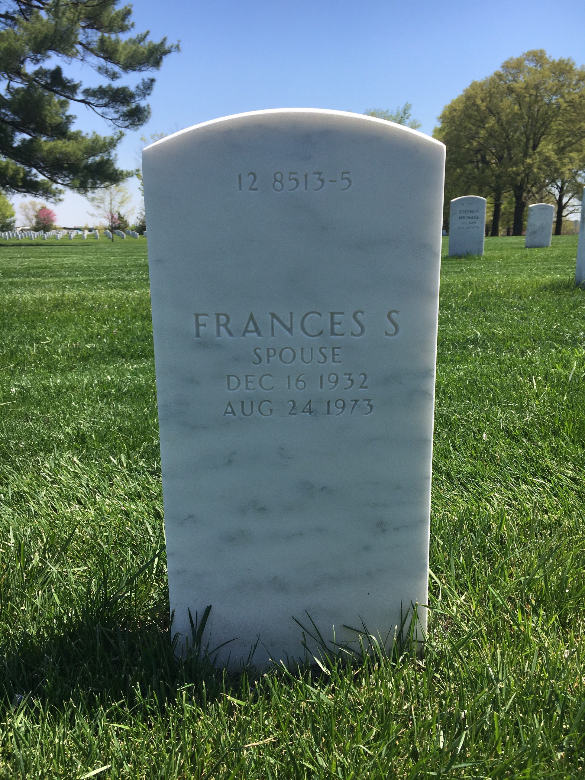 Back of headstone — Richard Edward Meyer