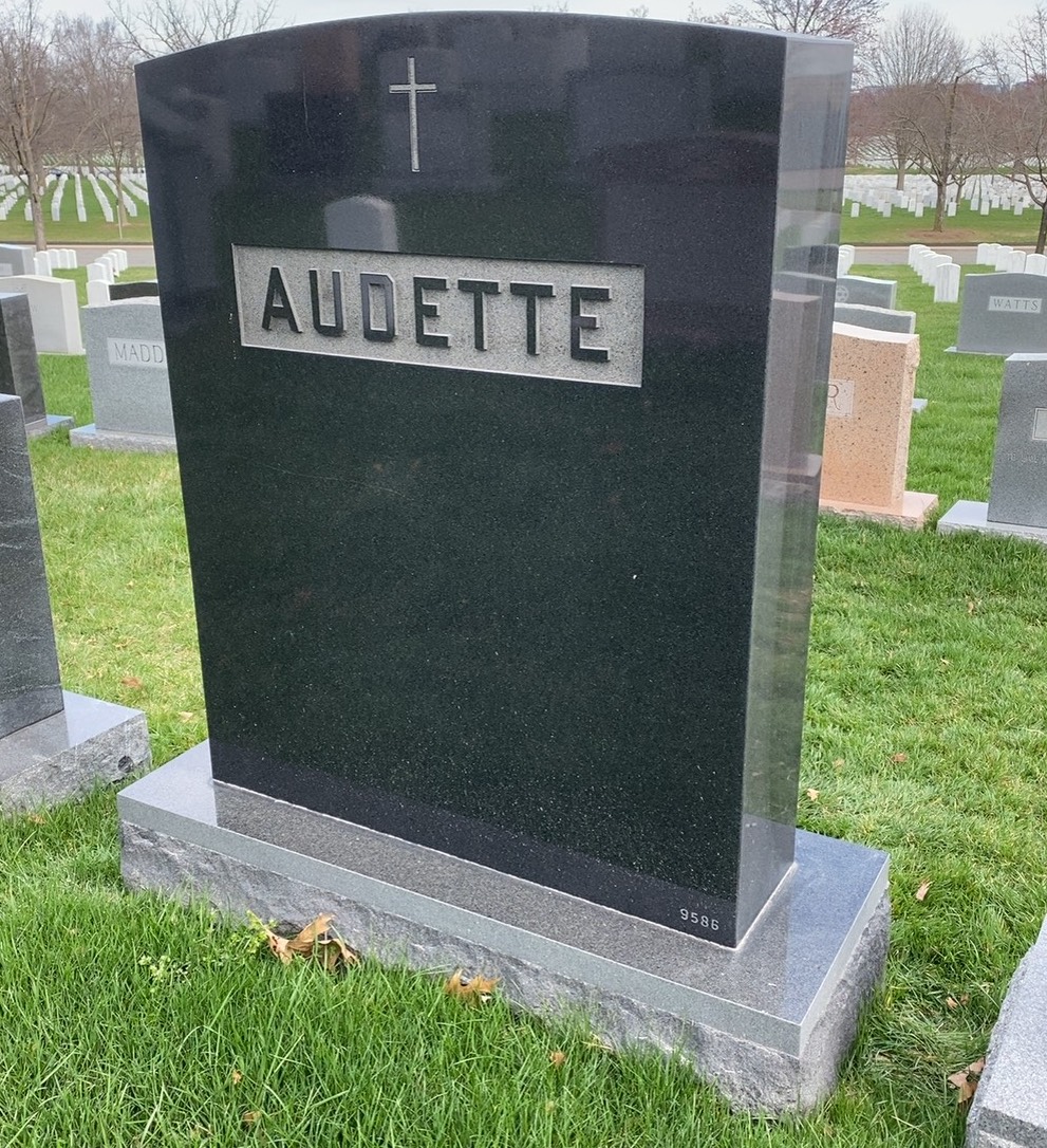 Back of headstone — Albert Audette