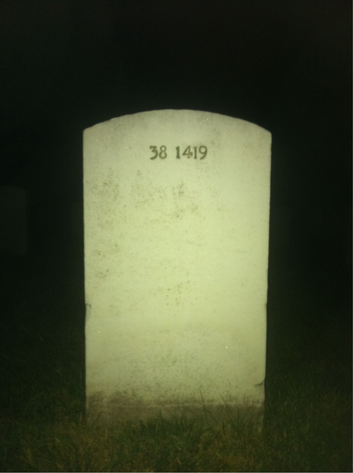 Back of headstone — Albin Anderson