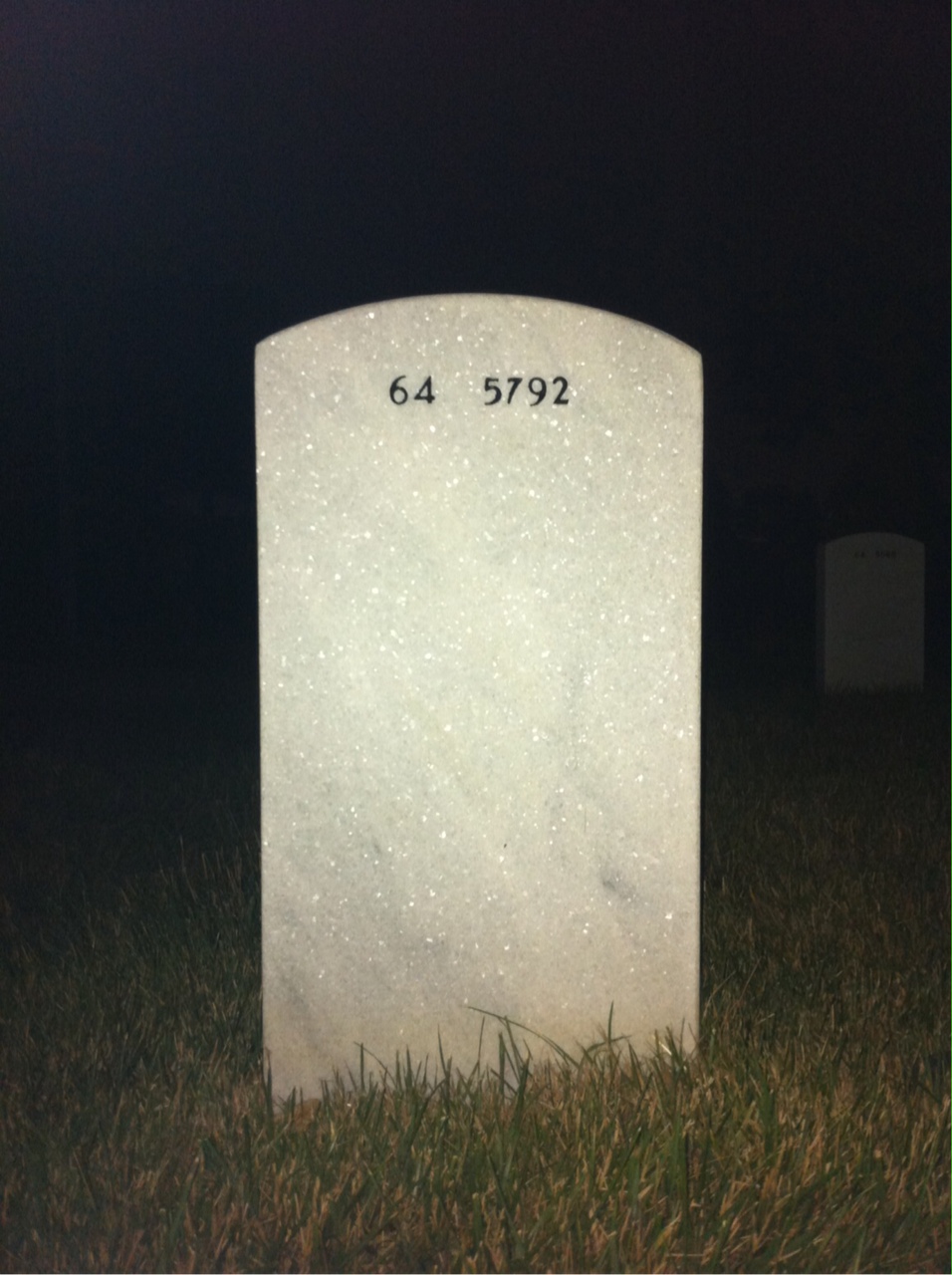 Back of headstone — John Jackson
