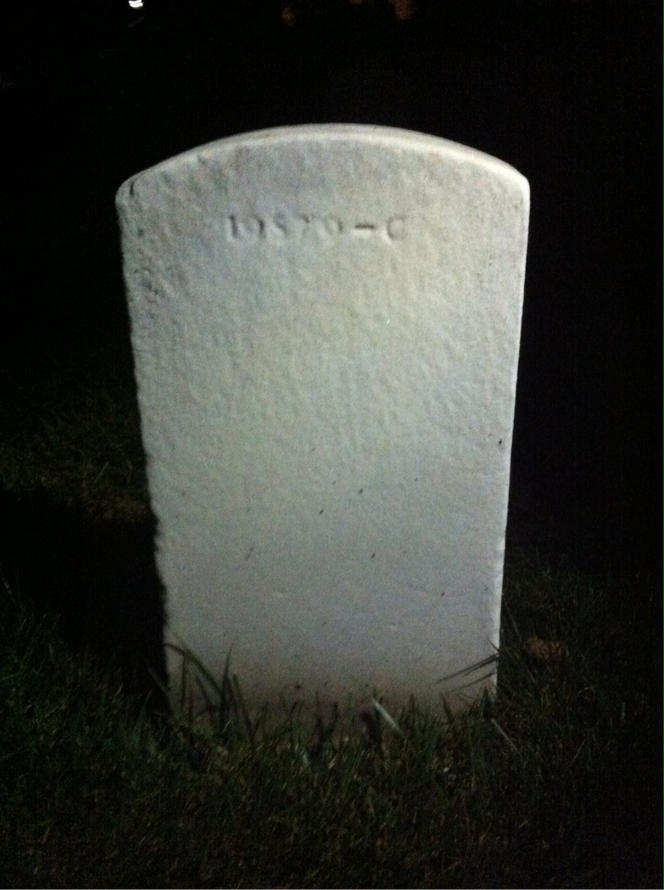 Back of headstone — James Melvin