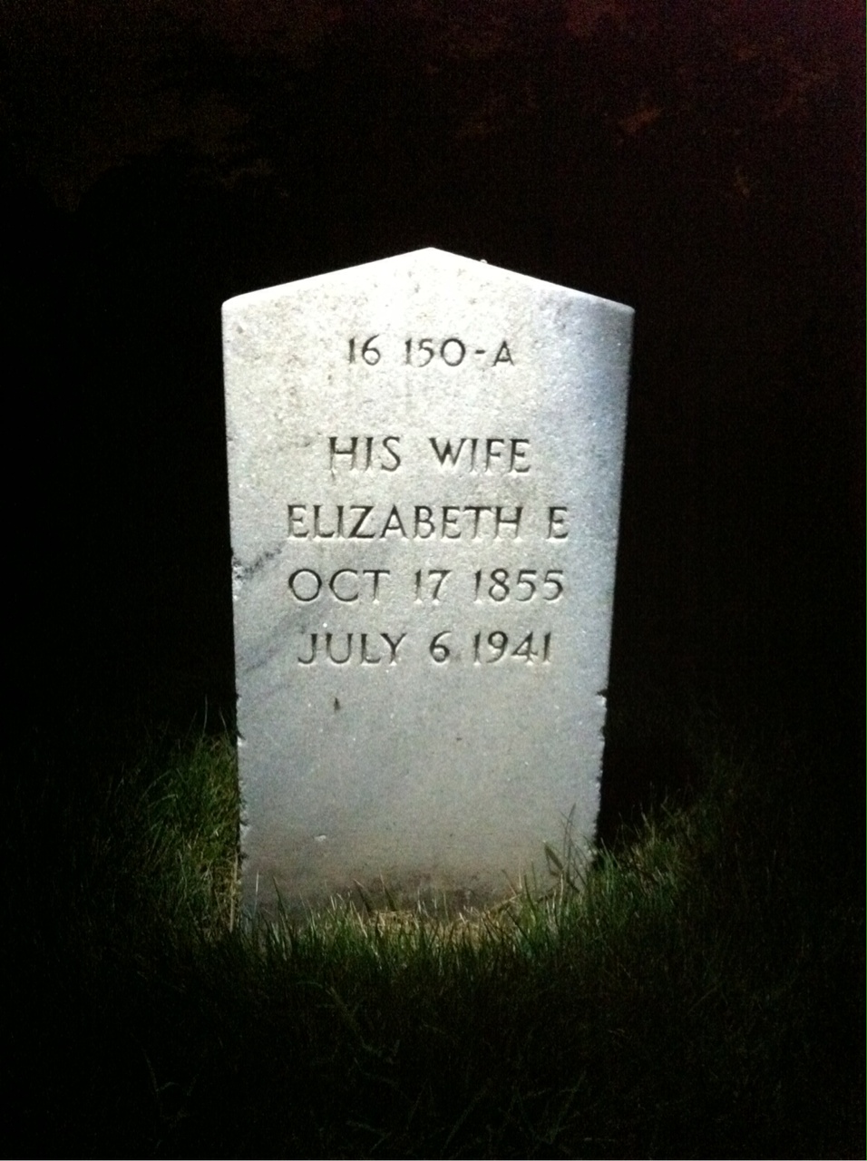 Back of headstone — Alfred Conner