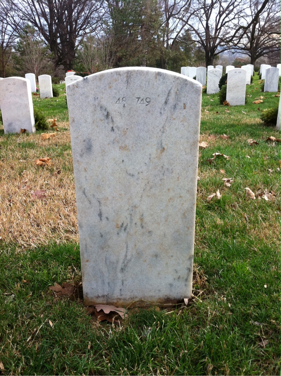 Back of headstone — Robert Myers