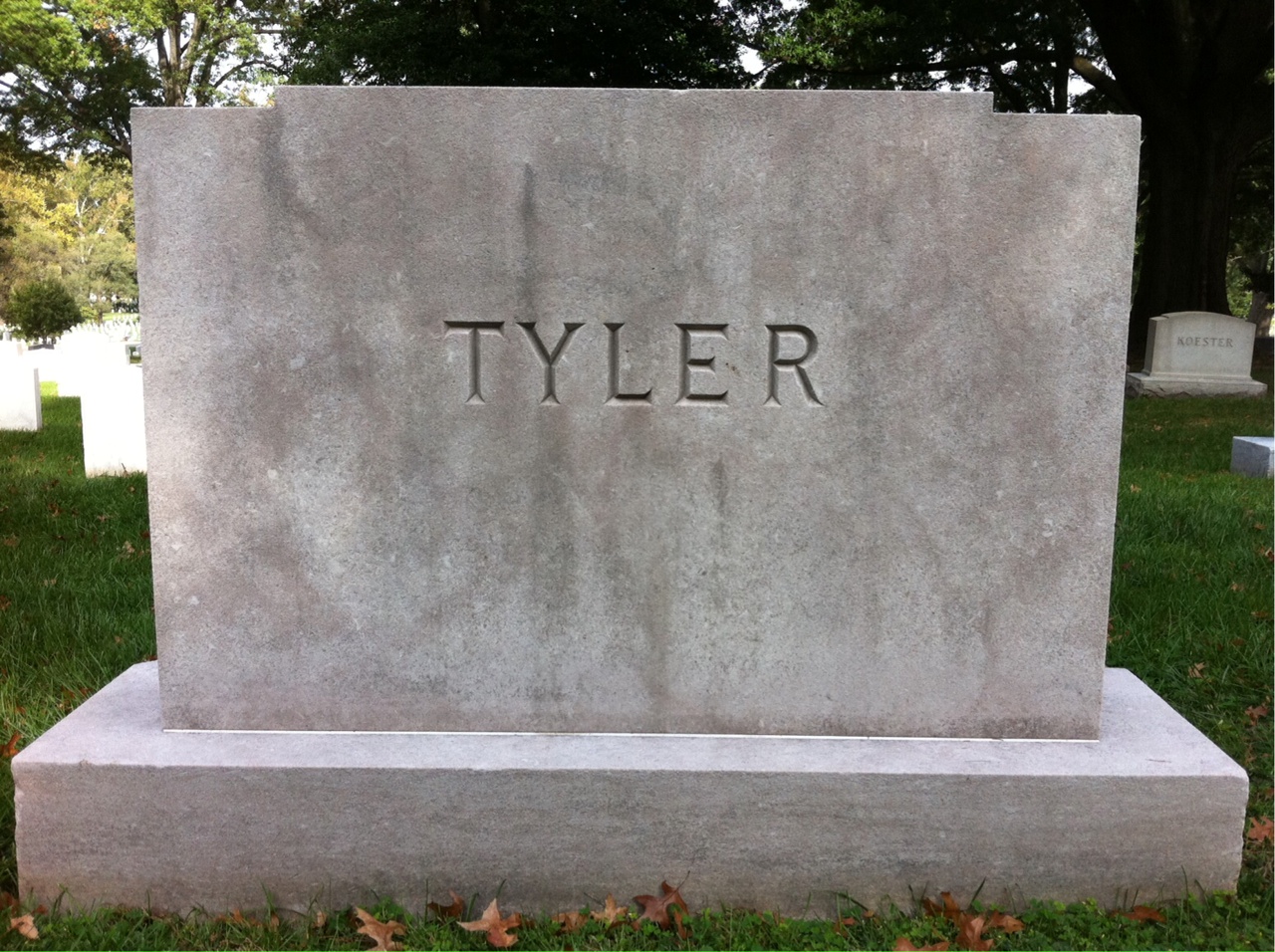 Back of headstone — Max Clayton Tyler