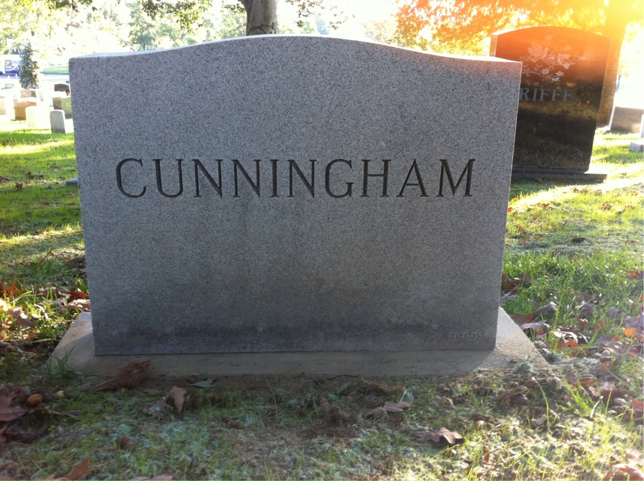 Back of headstone — Ann Cunningham
