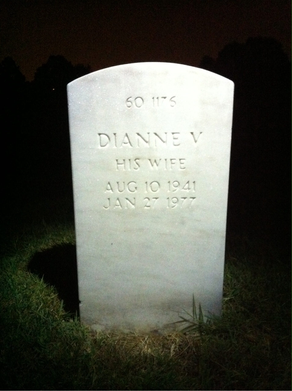 Back of headstone — Dianne Anjier