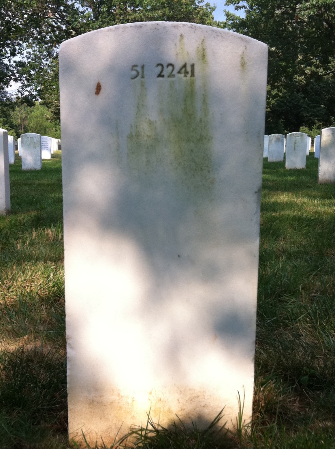 Back of headstone — Kenneth Mitchell