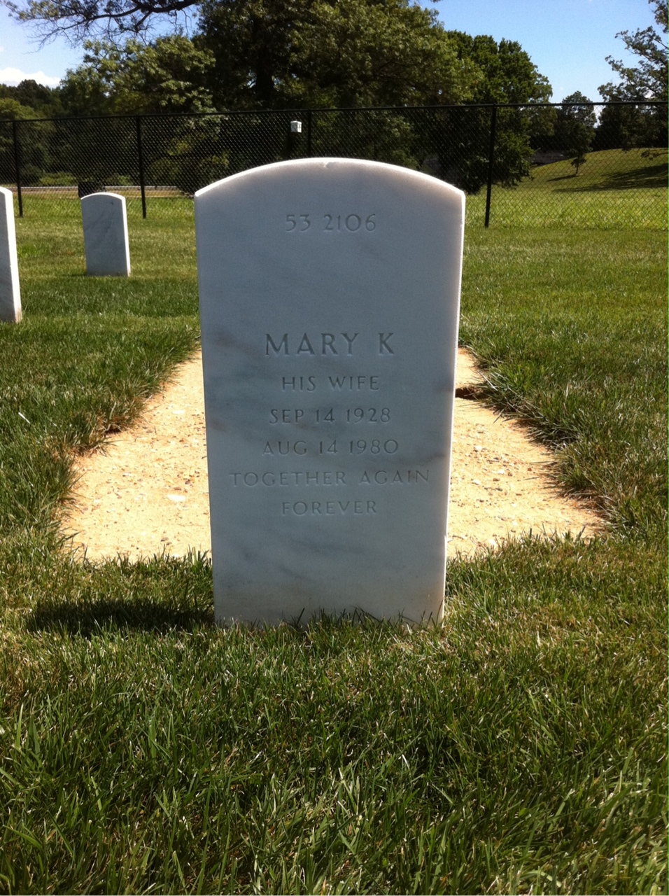 Back of headstone — William S Bates