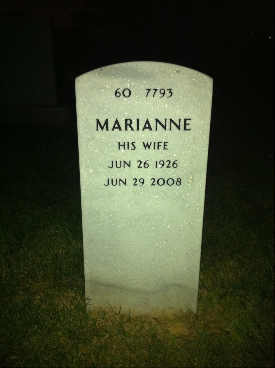 Back of headstone — Fred Lydic