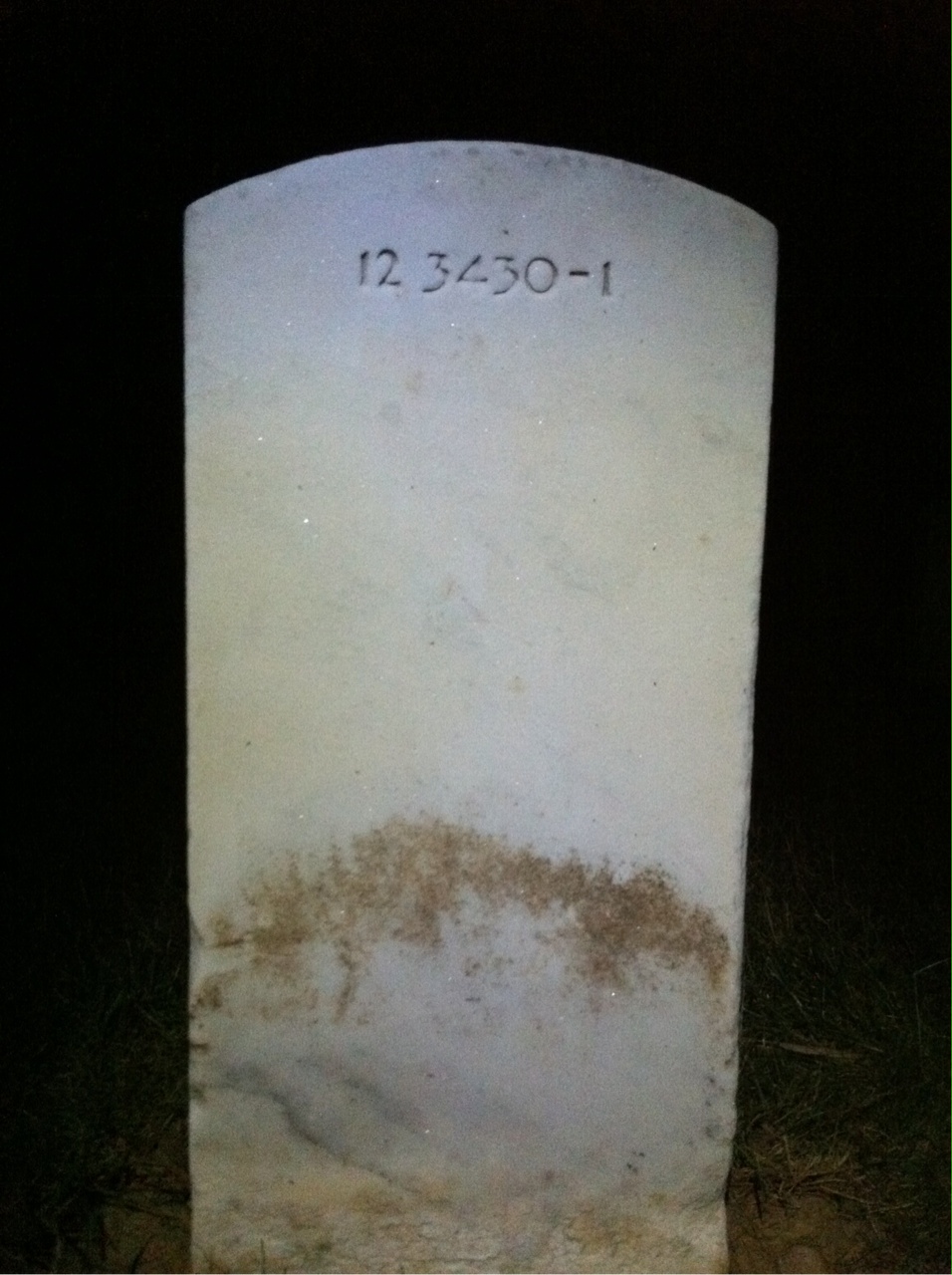 Back of headstone — Louise Moore