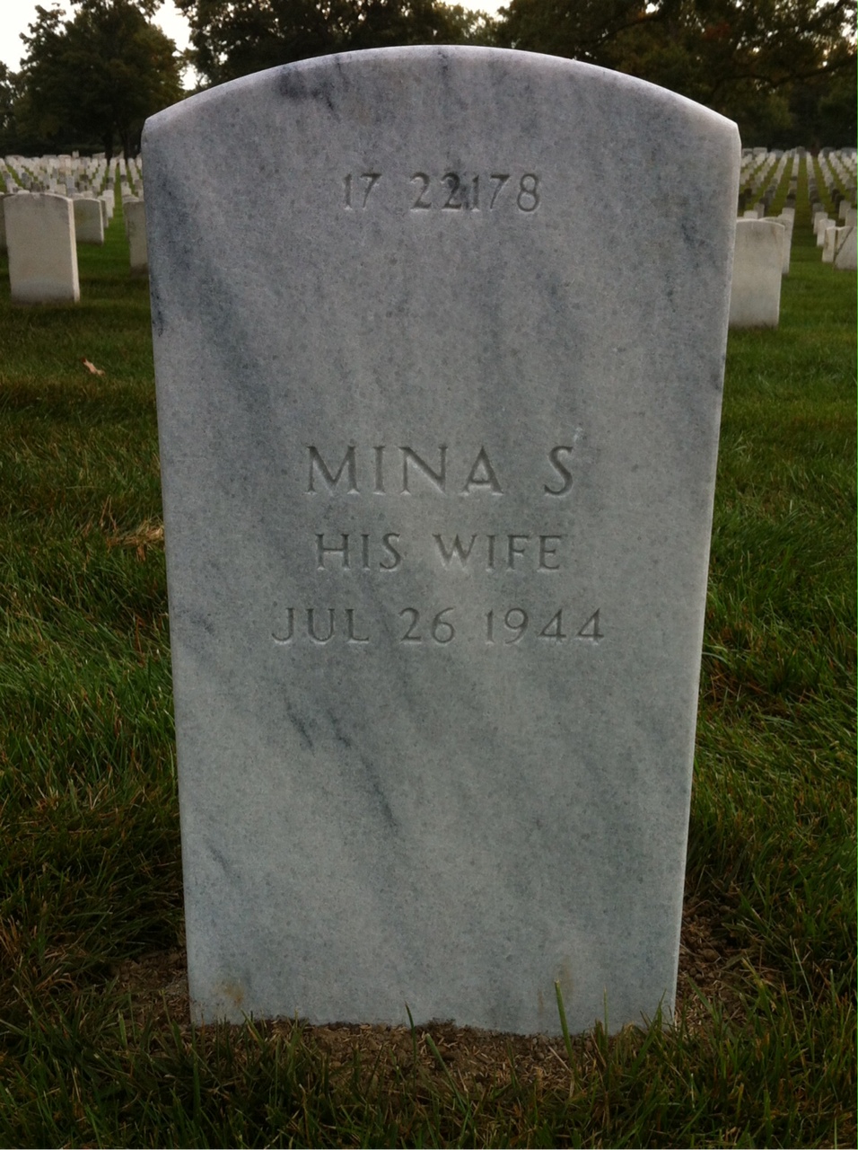 Back of headstone — Arthur Moore
