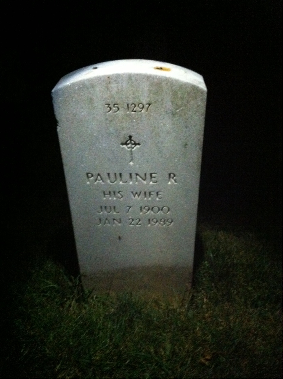 Back of headstone — William Alfred Martin