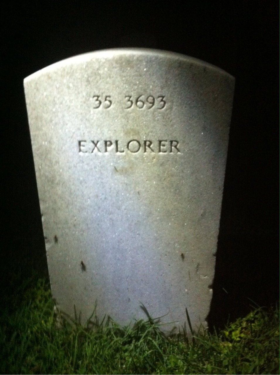 Back of headstone — Earnest Cox
