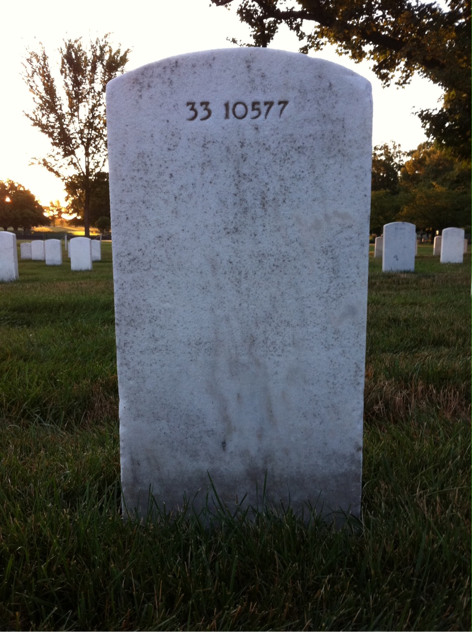 Back of headstone — Fred W Cook